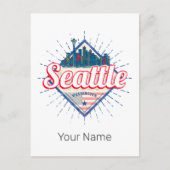 シアトルワシントン統一された州シティスカイラインUSA シーズンポストカード (正面)