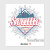 シアトルワシントン統一された州シティスカイラインUSA シール (シート)