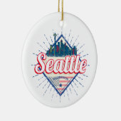 シアトルワシントン統一された州シティスカイラインUSA セラミックオーナメント (右)