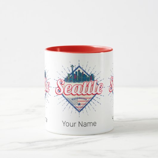 シアトルワシントン統一された州シティスカイラインUSA マグカップ (中央)