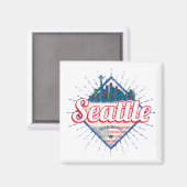 シアトルワシントン統一された州シティスカイラインUSA マグネット (正面/裏面)
