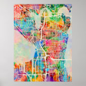 シアトルワシントン通りシティマップ ポスター (正面)