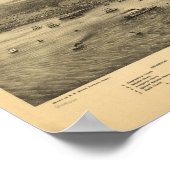 シアトルワシントン1878アンティークパノラママップ ポスター (角)