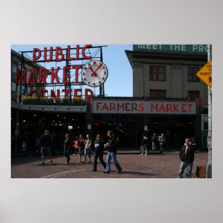 シアトルワシントンPike Place Market ポスター