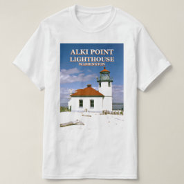 シアトルワシントンTシャツAlki Point Light house Tシャツ