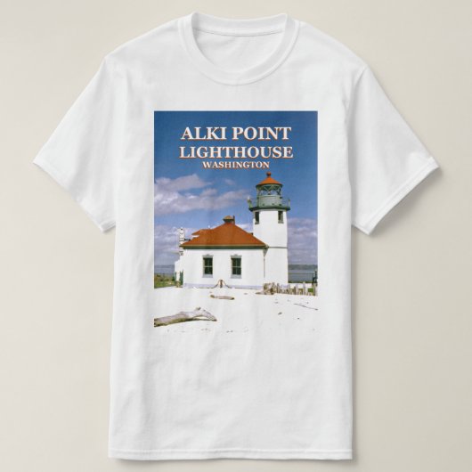 シアトルワシントンTシャツAlki Point Light house Tシャツ (デザイン正面)