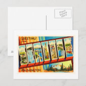 シアトルワシントンWAオールドヴィンテージトラベル土産 ポストカード (正面/裏面)