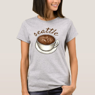 シアトルワシントンWAコーヒーカップクラシックラテ Tシャツ