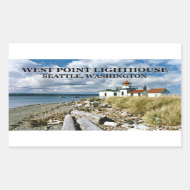 シアトルワシントンWest Point Light house 長方形シール