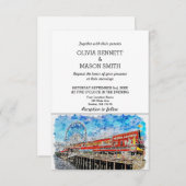 シアトルワスカイラインシティスケープ結婚式招待状 招待状 (正面/裏面)