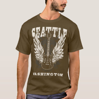シアトル動揺してワシントンギターエンジェルウィングスM Tシャツ