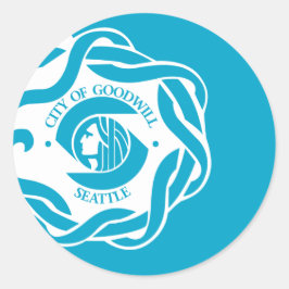 シアトル国旗 ラウンドシール