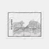 シアトル地図 フリースブランケット (正面(横))