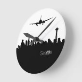 シアトル天窓シルエット壁時計 ラウンド壁時計 (傾斜)