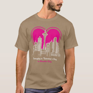 シアトル市でのバレンタインデー フレンズ Tシャツ