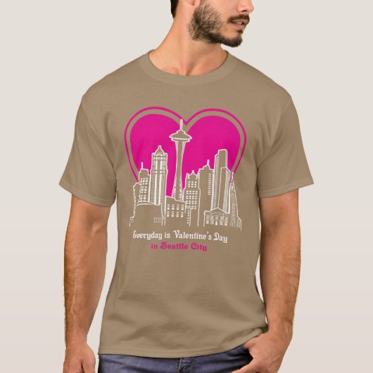 シアトル市でのバレンタインデー フレンズ Tシャツ (正面)