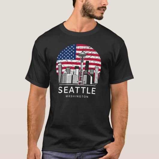 シアトル市ワシントン州の旗 Tシャツ (正面)