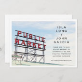 シアトル日付の保存 招待状 (正面/裏面)