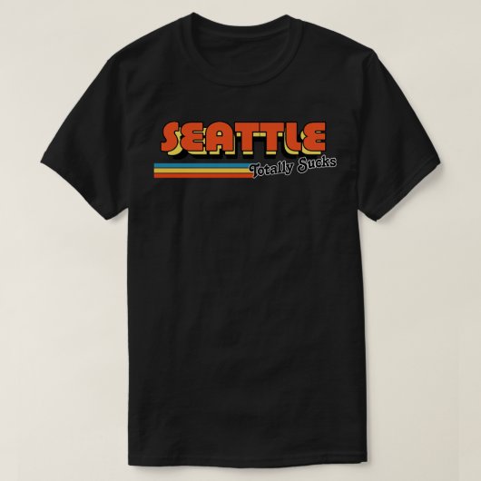 シアトル最低トミユーモアのあるレトロタイポグラフィデ Tシャツ (デザイン正面)