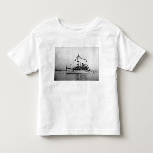 シアトル港で固定する巡洋艦ワシントン州 トドラーTシャツ (正面)