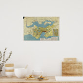 シアトル港のヴィンテージマップc.1918 ポスター (キッチン)