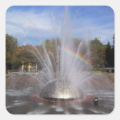 シアトル科学センター噴水ワシントン写真 スクエアシール (正面)