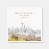 シアトル結婚のカスタムカクテルナプキンス スタンダードカクテルナプキン (正面)