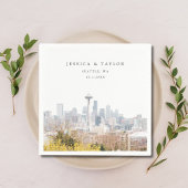 シアトル結婚のカスタムカクテルナプキンス スタンダードカクテルナプキン