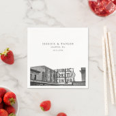 シアトル結婚のカスタムフォトカクテルナプキンス スタンダードカクテルナプキン (インサイチュ)