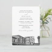 シアトル結婚のカスタムPikes Place写真 招待状 (スタンド正面)