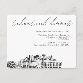 シアトル結婚のリハーサル招待状エンクロージャカード エンクロージャーカード
