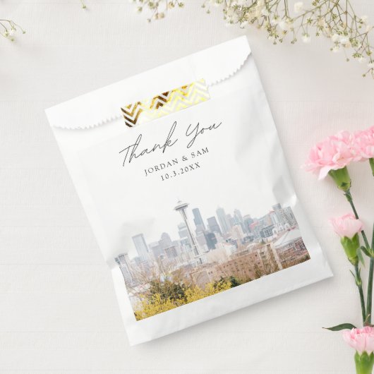 シアトル結婚の写パーソナライズされた真 フェイバーバッグ (封をした状態)