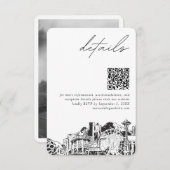 シアトル結婚の詳細QRコードスモール エンクロージャーカード (正面/裏面)