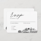 シアトル結婚のRSVP伝統的 Meal Options エンクロージャーカード (正面/裏面)