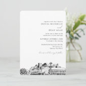 シアトル結婚スエレガントスカイライン招待状 招待状 (スタンド正面)