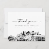 シアトル結婚スカイラインの写真サンキューカード 招待状 (正面)