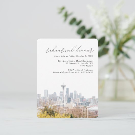 シアトル結婚ズケリーパークスカイラインリハーサル エンクロージャーカード (スタンド正面)