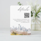 シアトル結婚ズケリーパーク詳細QRコードスモール エンクロージャーカード (スタンド正面)