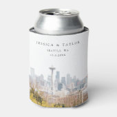 シアトル結婚式の引き出物カスタム 缶クーラー (缶正面)