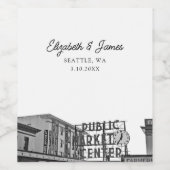 シアトル結婚式の引き出物パブリックマーケット ワインラベル (シングルラベル)