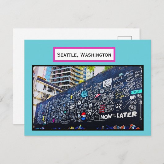 シアトル落書きポストカード ポストカード (正面/裏面)