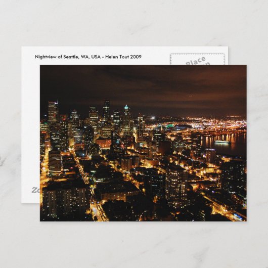 シアトル葉書の夜景 ポストカード (正面/裏面)