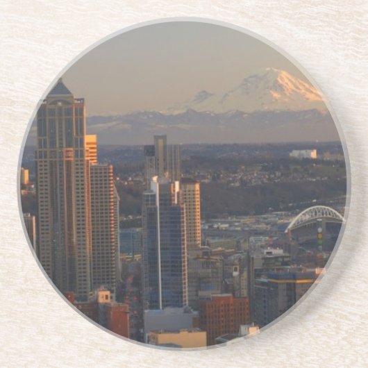 シアトル都市スカイライン2の空中写真 コースター (正面)