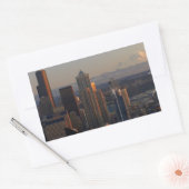 シアトル都市スカイライン2の空中写真 長方形シール (封筒)