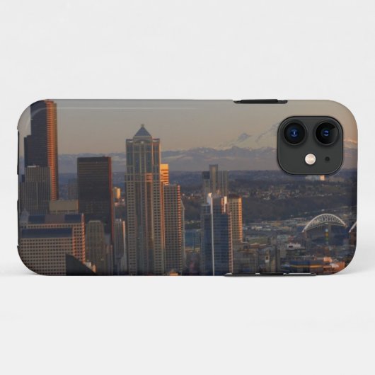 シアトル都市スカイライン2の空中写真 Case-Mate iPhoneケース (裏面(横))