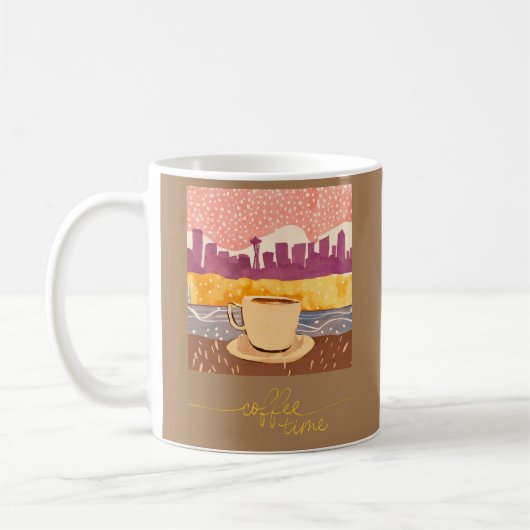 シアトル霧雨とコーヒーウォーターの色 コーヒーマグカップ (左)