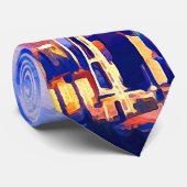 シアトル鮮やかシティサンセットオレンジウォーターカラー ネクタイ (ロール)