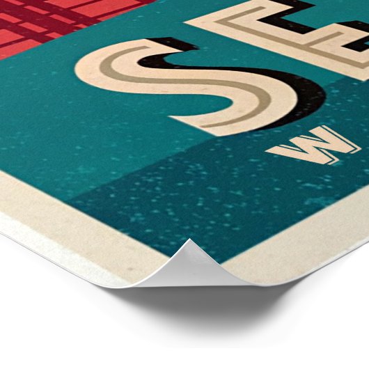 シアトル – エメラルドシティスカイライン ポスター (角)