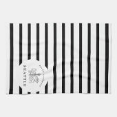 シアトル・スカイライン・パシフィック・ノースウェストミニマルアウトライン キッチンタオル (横)