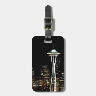 シアトル·スカイライン、宇宙ニードル。 ラゲッジタグ